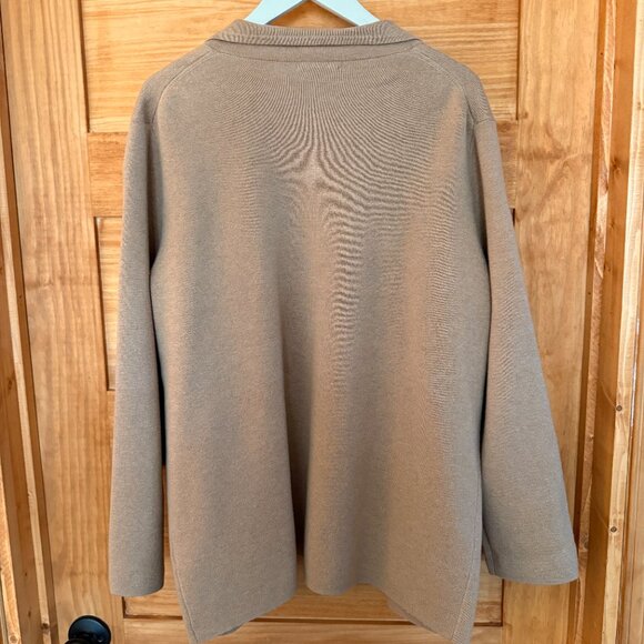 J Crew Eloise Sweater Blazer Camel Brown Cardigan Cotton Women's size M - Picture 4 of 6